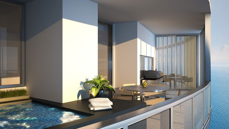 Balconies with Summer Kitchens and Private Pools