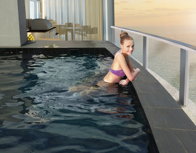 Private Pool Balcony - Porsche Building Miami
