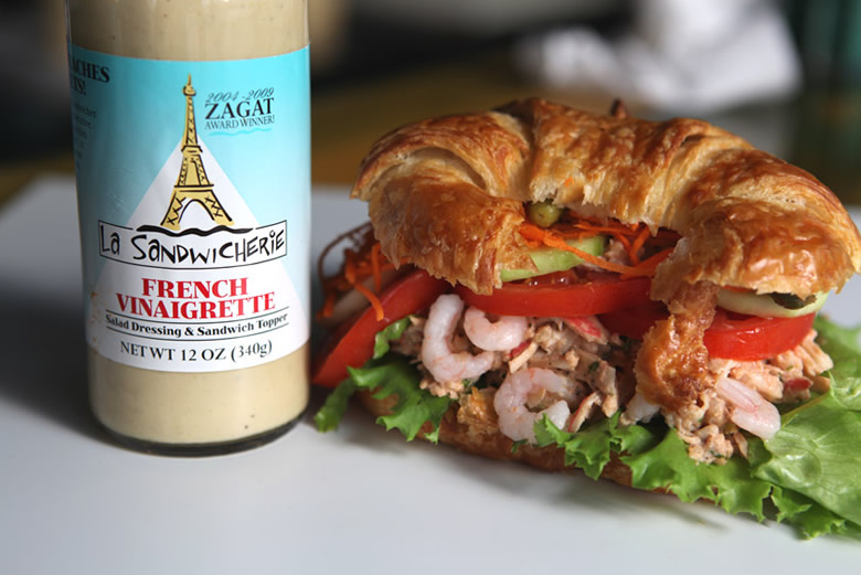 Special croissant sandwich and the famous french vinaigrette