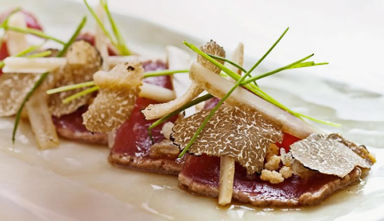 Gyu no Tataki to truffle on Zuma Miami Restaurant