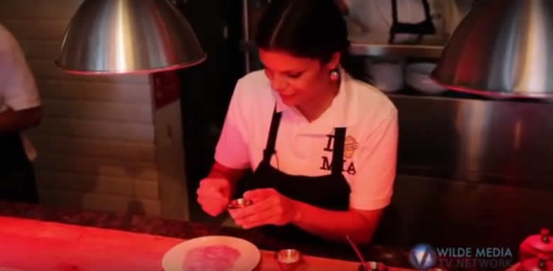 Chef Juliana Gonzales preparing Esqueixada