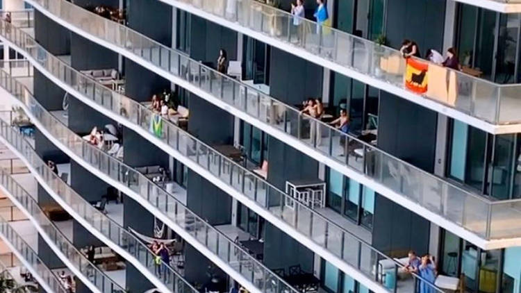 People in Miami are throwing all kinds of balcony parties and the videos are incredible