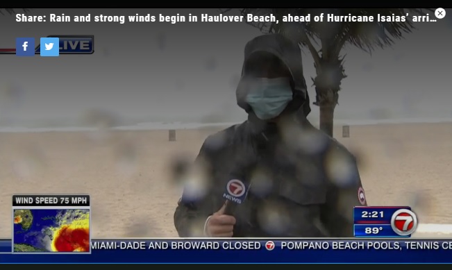 Rain and strong winds begin in Haulover Beach, ahead of Hurricane Isaias’ arrival
