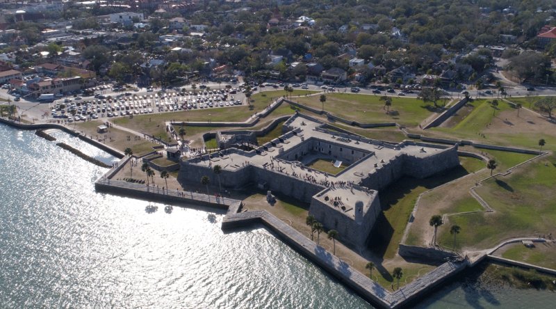 Aerial picture of St Augustine Florida Fort - Fort Castillo de San Marco