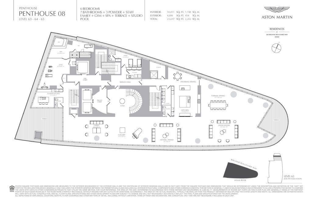 Floor 63 triplex penthouse