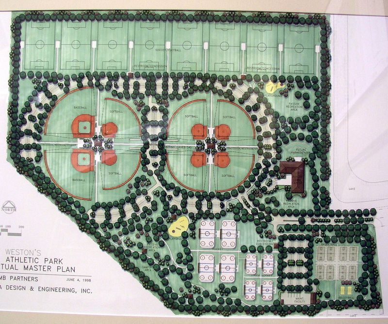 The original plan from 1998 for Weston's 102-acre Athletic Park. (City of Weston/Courtesy)