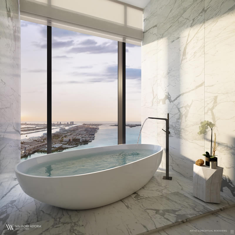 Luxury Bathroom at Waldorf Astoria building