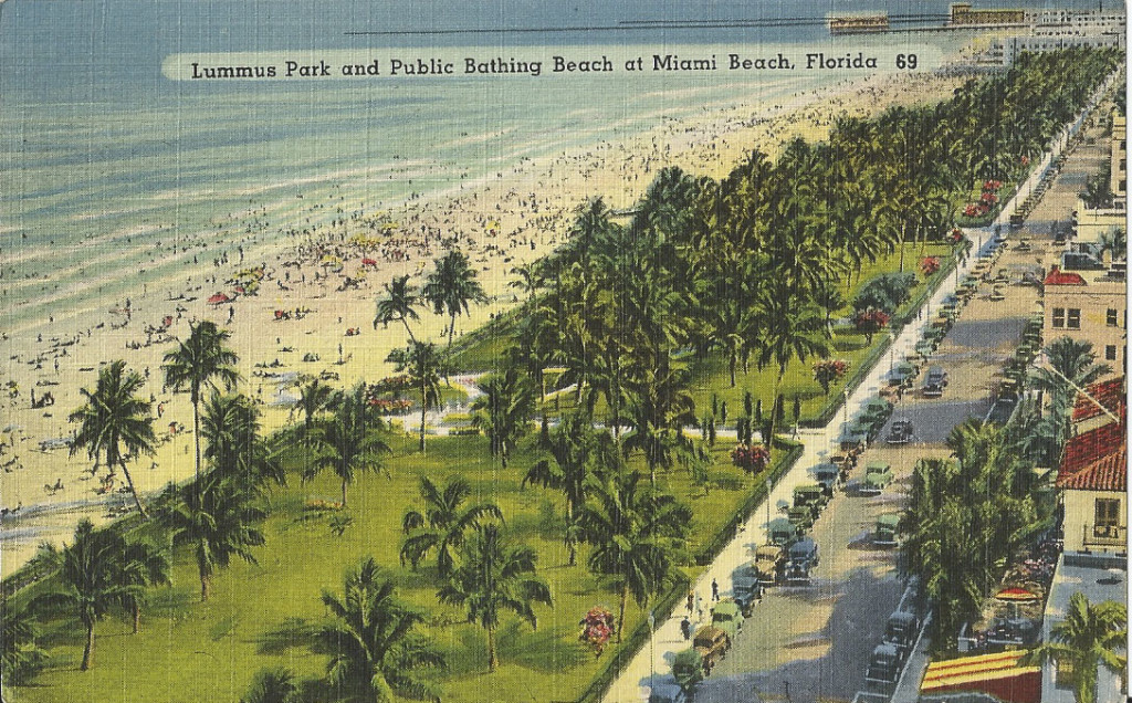 Aerial view of Lummus Park in Ocean Drive