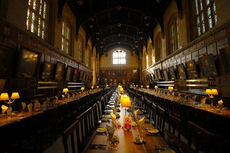 The Great Hall in the movie Harry Potter